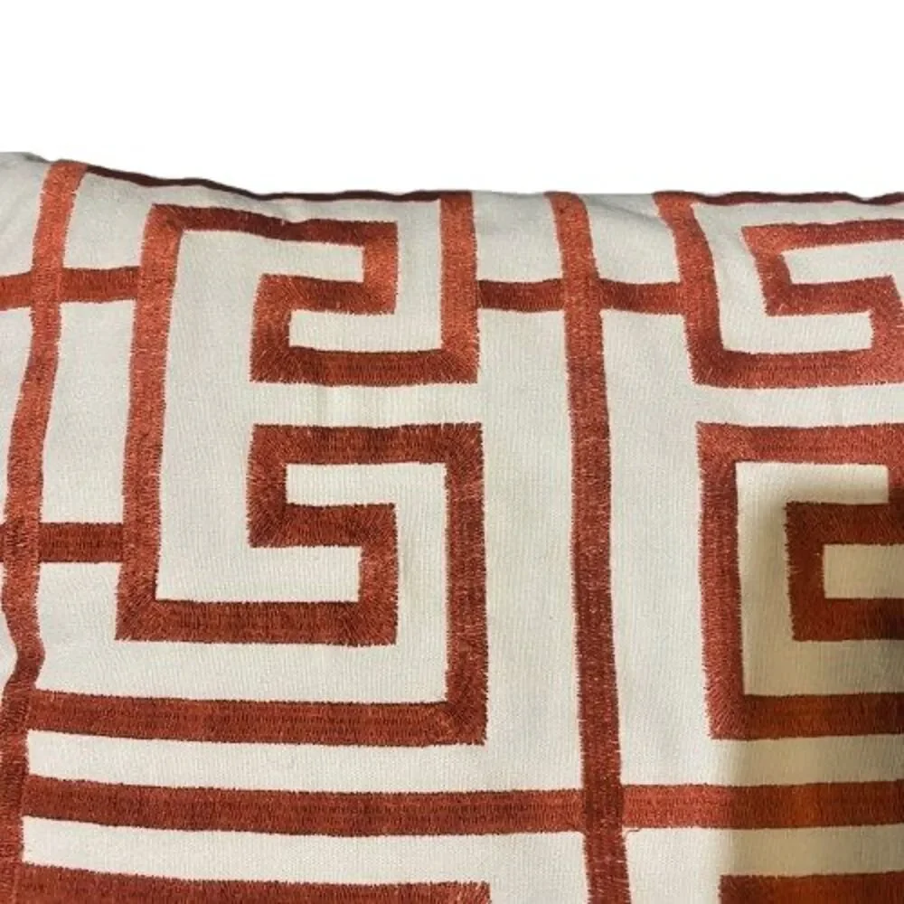 Biltmore Decorative Pillow Embroidered Textured Geometric Design Throw Pillow